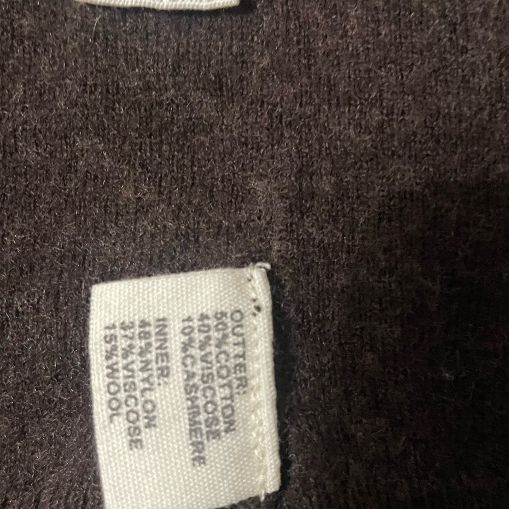 Laurie B. Full Zip Cotton Wool Cashmere Reversible Hoodie Sweater Brown Gray - Picture 9 of 15